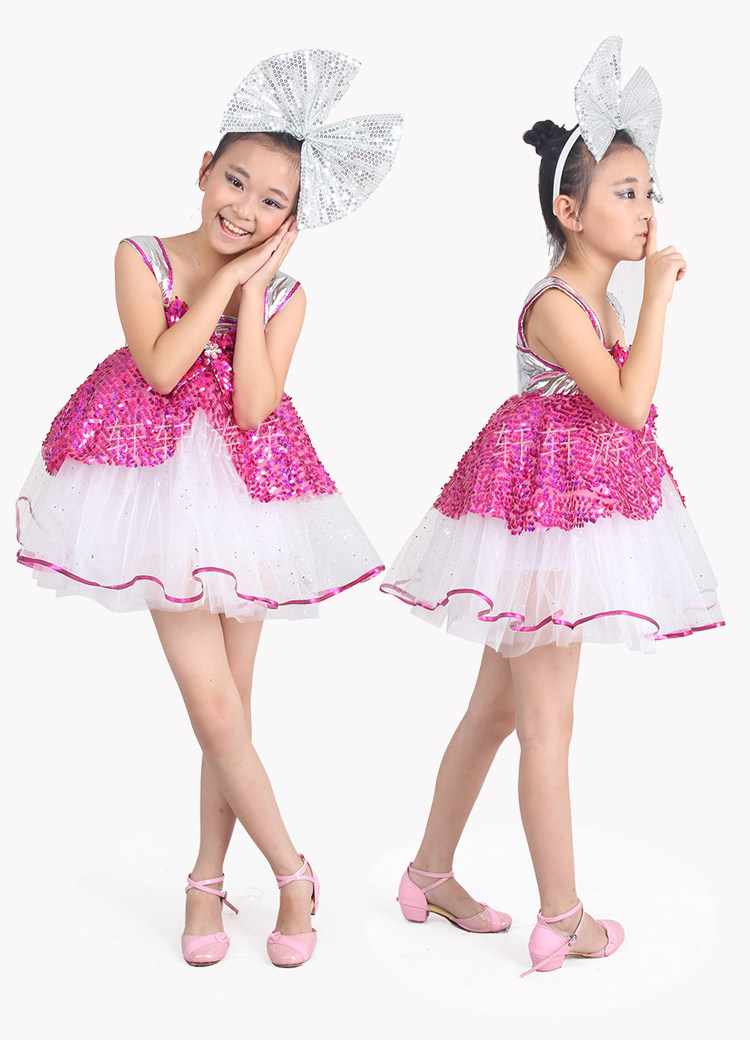 Детский костюм Небольшой заряд стиль кукла выпускного вечера костюм ребенок маленький пряжи юбка, розовая Принцесса юбка производительности одежда для девочек Star dance