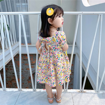Girls floral dress 2021 new style little girl western style pure cotton childrens princess dress baby summer cotton dress