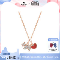 agatha Amor Kasha Girl Necklace light luxury niche sterling silver choker gift jewelry love necklace puppy pendant
