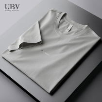 Silky cotton Silky seamless ice Silk slim-fit round neck short-sleeved T-shirt mens summer casual light business half-sleeve base shirt