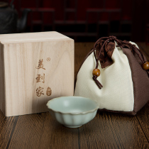 Beautiful home tea cup small tea cup Master Cup Ru kiln tea cup ceramic ice cracking glaze single cup tea cup set