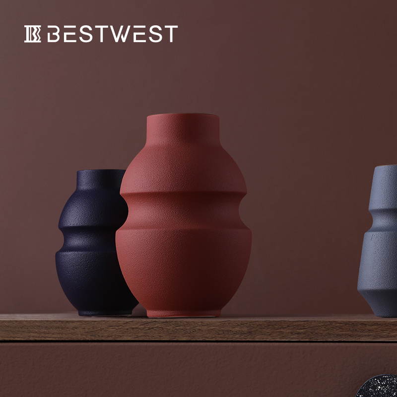 BEST WEST morandi color ceramic vases, furnishing articles north European style living room decorations dry flower vases, creative