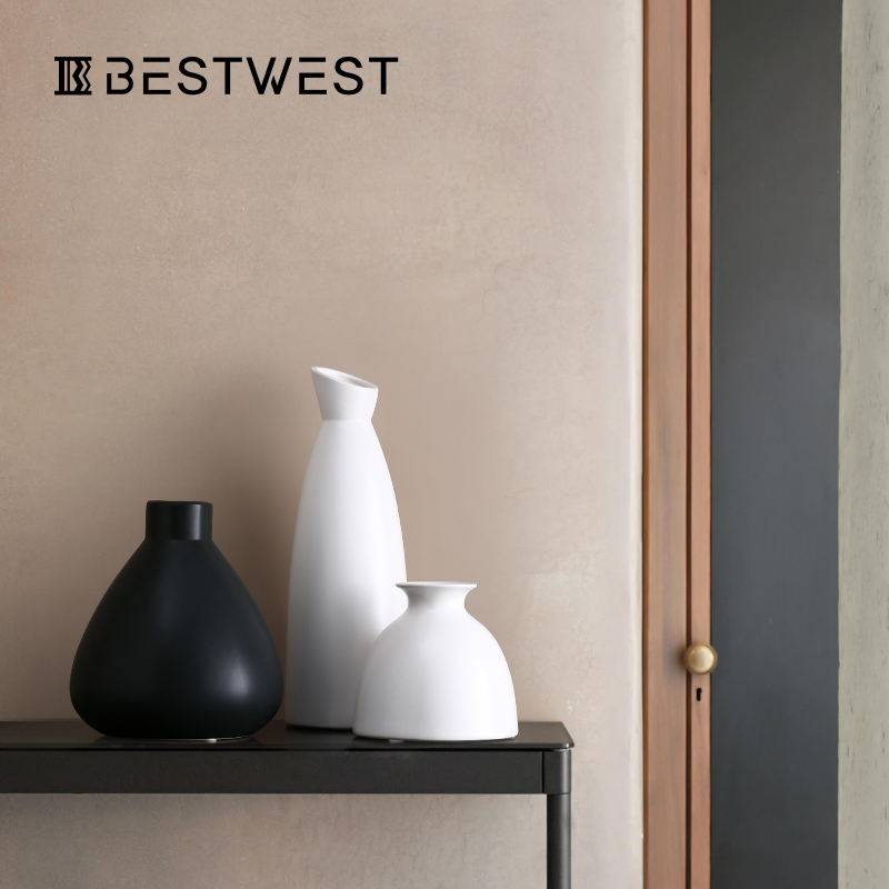 Black and white ceramic vase furnishing articles BEST WEST innovative new Chinese dry flower vase contracted sitting room decoration