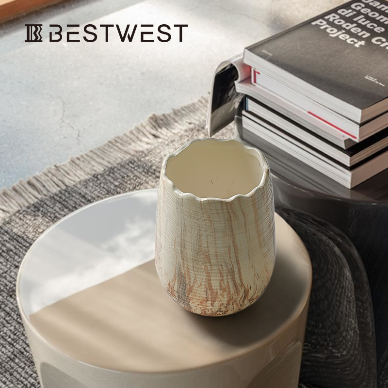 New Chinese style light key-2 luxury furnishing articles sitting room dry ceramic vase model room soft adornment creative decoration flowers in the vase