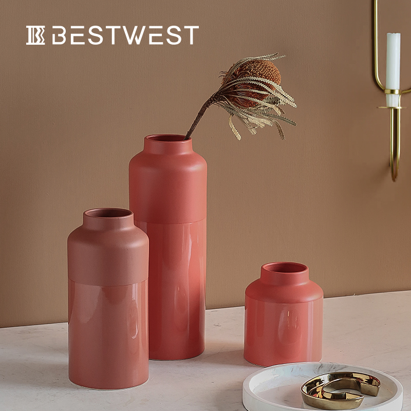 BEST WEST Nordic designer ceramic vase furnishing articles example room living room table dry flower vases, creative
