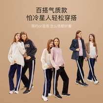 Pregnant women wearing trousers fashion velvet broad-leg pants outside the early pregnancy leisure pants