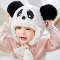 Baby hat autumn and winter infant cotton men and women baby Lei Feng hat plus velvet cute childrens hat warm in winter