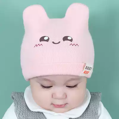 Baby hat autumn and winter pure cotton infant 0-3-12 month 6 knitted wool hat 0-1 year old baby hat warm and windproof