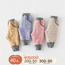 Baby pants sports outside wearing foreign boys and girls cotton trousers autumn and winter thick baby winter warm pants