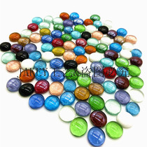 Colored stone glass flat beads glass stone marbles colorful mosaic wall stickers fish tank Crystal mud display