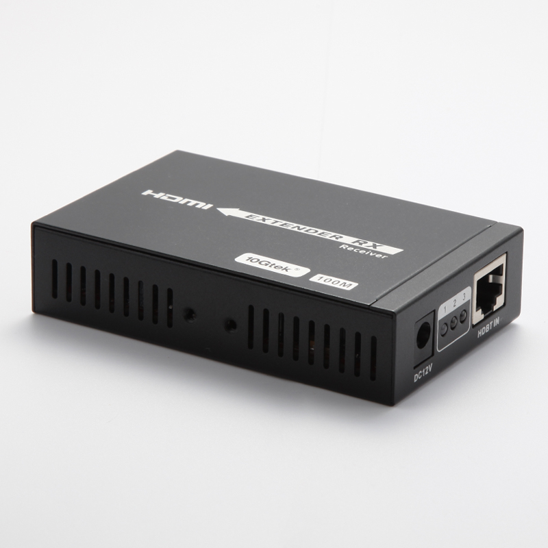 one pair of transmission and receiver for 100m poe power supply amplifier of 10 gigabit hdmi single network cable extender
