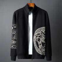 AA Medusa Sweater Mens Zipper Imitation Water Mink Cardiff Ca Nt Afford New Needling Cardiovert Korean version Tide Spring Jacket