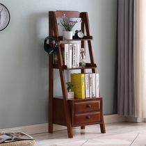 Simple solid wood bookshelves Creative containing small shelf Living room Flowers lockers Home bedrooms Floor shelving