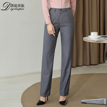 telecom work pants women grey suit pants straight China telecom business hall uniform work pants women spring summer