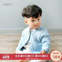  aqpa baby knitted cardigan jacket Mens and womens baby sweater Newborn long-sleeved clothes cute spring and autumn tops