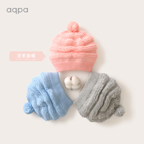 aqpa mens and womens baby wool hat Autumn and winter new products warm infants and young children velvet tire cap Newborn cotton round cap
