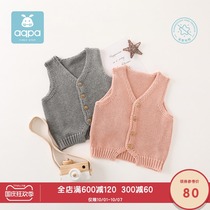aqpa baby sweater vest Spring and Autumn new products male and female baby vest coat cotton sweater sweater cute