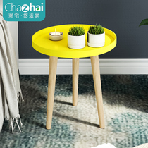 Small round table Nordic coffee table simple bedroom bedside table mini corner balcony coffee table simple sofa side few