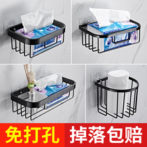 Tissue box Non-perforated toilet shelf Toilet toilet paper tray basket Bathroom roll paper holder Toilet paper tissue tube