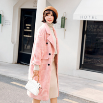 Coat women 2021 new winter woolen jacket medium long Chuga Heben style tweed autumn temperament