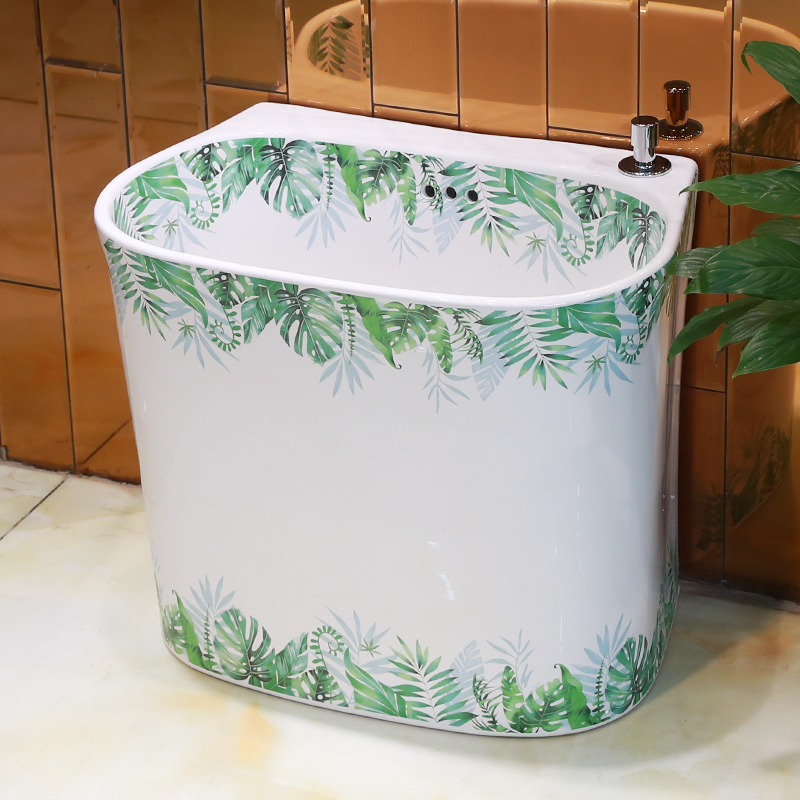 Gold cellnique green plant double drive home floor mop pool balcony ceramic mop pool rotary toilet bucket trough