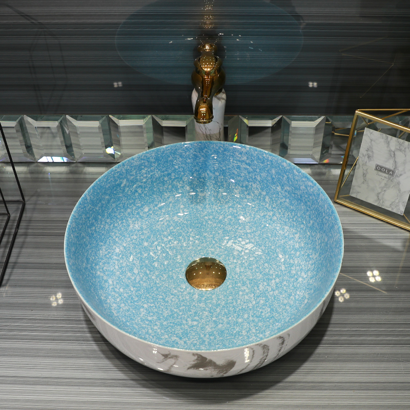 Contracted wind stage basin sink fangyuan shape for wash basin ceramic lavatory pool size art basin of the balcony