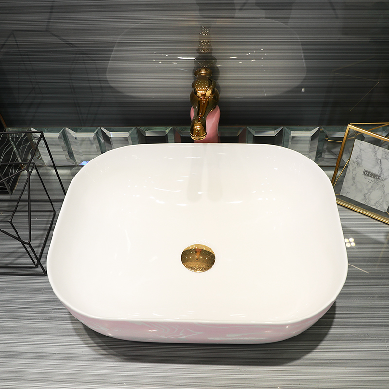 Gold cellnique marble contracted art ceramic stage basin household lavabo legend sink basin