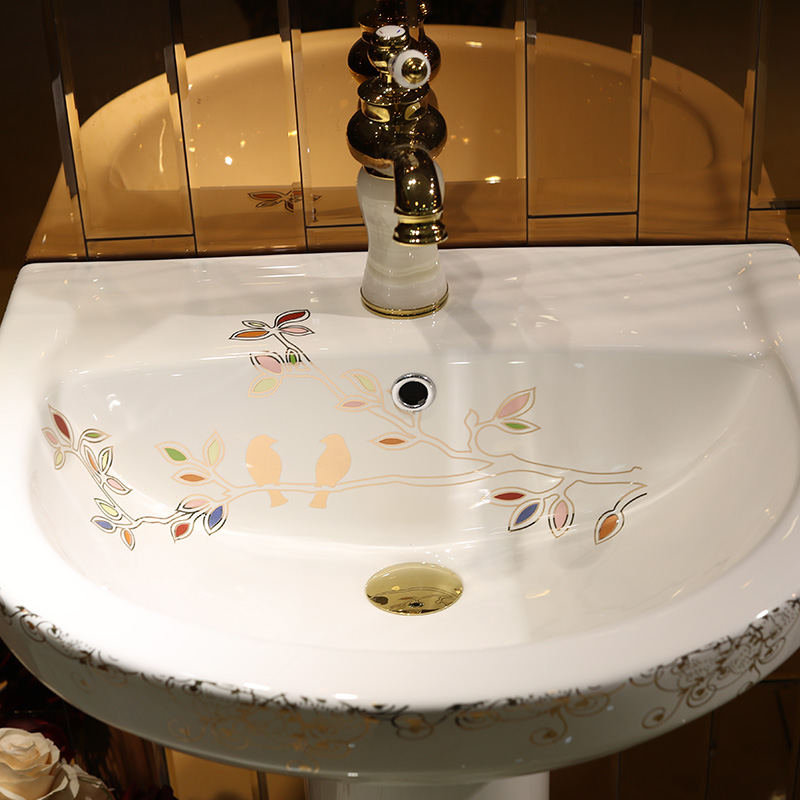 Gold cellnique European - style balcony one - piece toilet ceramic basin stage basin sinks morning evening LZP11
