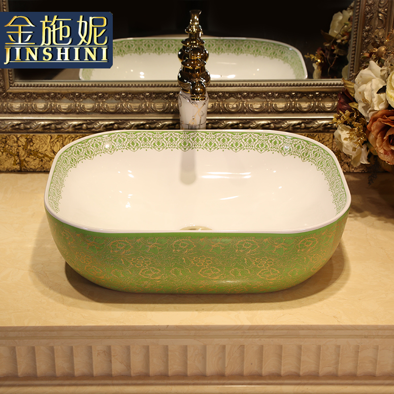 European square on the ceramic basin sink basin bathroom sinks art basin of wash one contracted household