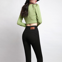 Black jeans womens nine-point pants 2021 summer new high-waisted elastic versatile tight thin thin small pants