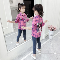 Children's clothing girls long sleeve shirt 2021 new children's autumn plaid children's girls foreign style shirt coat