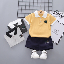 Childrens clothing boy short sleeve set 2020 new foreign style summer 1-5 year old baby T-shirt shorts two-piece set