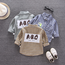 Boys plaid shirt thin shirt Spring and Autumn new childrens long sleeve shirt foreign-style baby bottoming coat tide