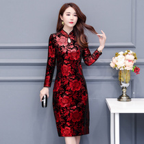 2021 Popular Size Fat mm Retro Hip Skirt Lady Improved Cheongsam Dress Wide Lady