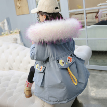 Girl Down Cotton Suit 2020 New Korean version of foreign-style cotton-padded clothing childrens long cotton-padded jacket thick winter coat women