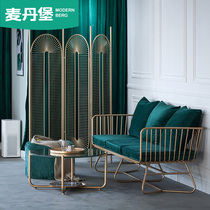 Wrought iron sofa simple modern ins Net red small sofa single double three modern furniture light luxury leisure sofa chair