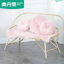 Beauty Salon Sofa Reception Guests Double Trio Sofa Chair Nordic Casual Pink Iron Art Sofa Clothing Megya Shop