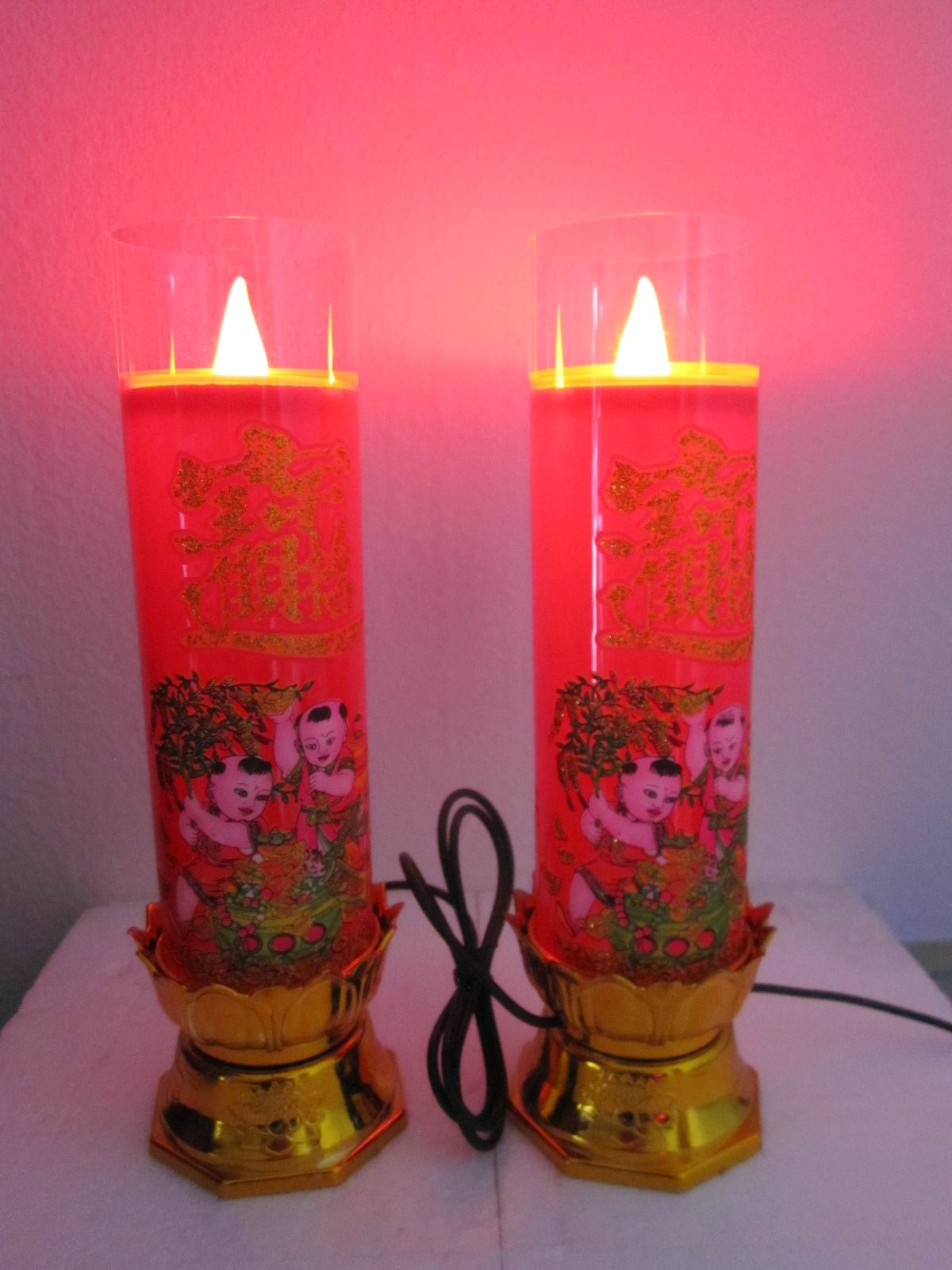 财神蜡烛 供佛电蜡烛 佛堂蜡烛 led电子蜡烛 插电蜡烛 招财进宝