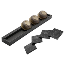 Wu Jinshi tea tray Matching coaster Cup holder Tea Ceremony Stone tea tray with cup holder Natural whole stone carving