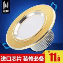 led Downlight ceiling lamp recessed 3w5W7 Watt 2 5 inch opening 8 9 10cm cm ceiling hole lamp gold