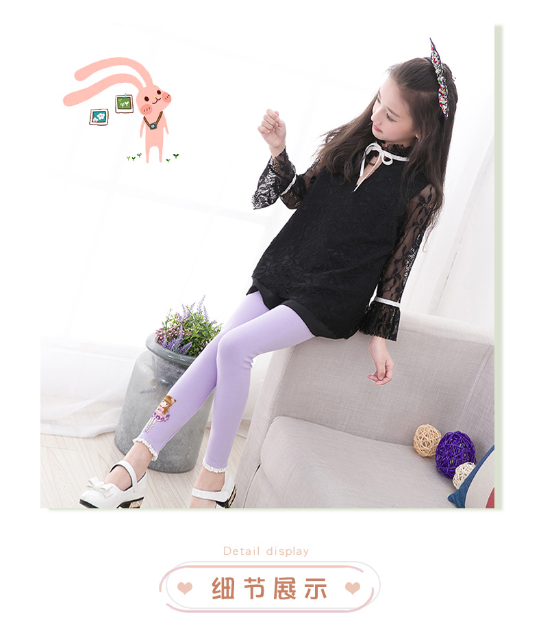 女童夏季宝宝打底裤2017春夏新款韩版儿童纯