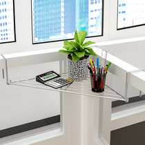 Office triangle wrought iron flower stand balcony guardrail corner storage rack office desktop work clapboard shelf