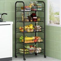 Kitchen Shelving Ground Floor Multilayer Removable Small Cart Containing Rack Vegetable Basket Home Dorm Storage Shelf