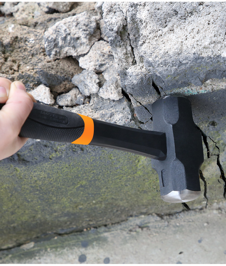 久克重型铁锤子大号八角锤一体家用铁榔头方头石工锤砸墙拆墙