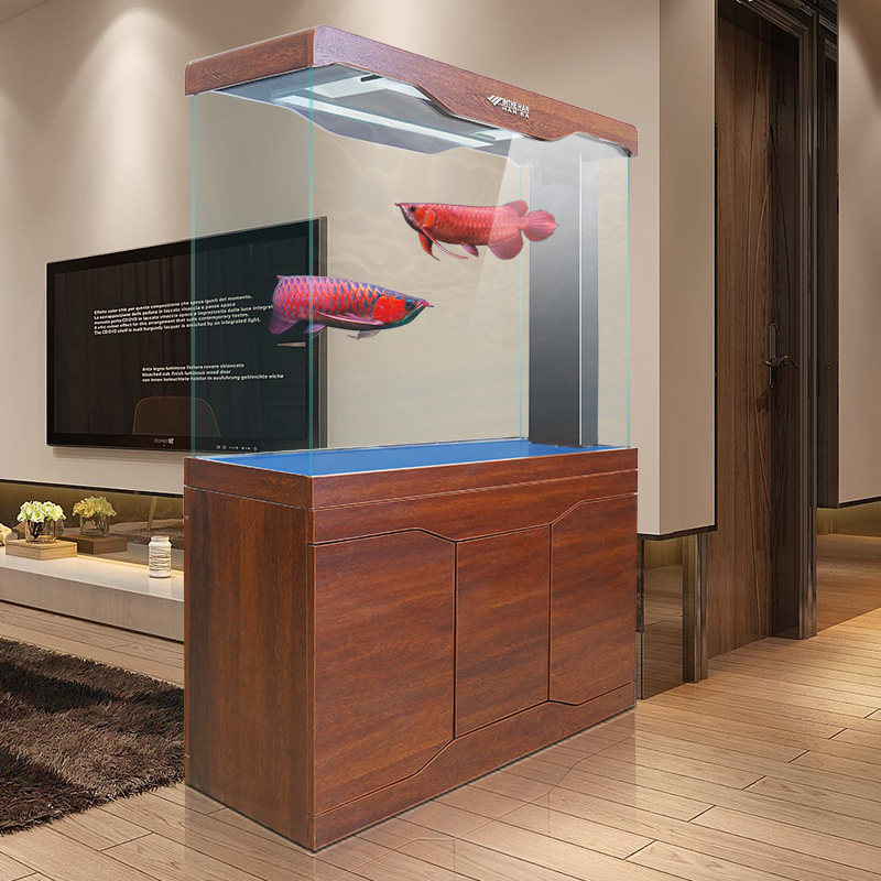 汉霸超白鱼缸客厅玻璃底滤中大型水族箱生态鱼缸家用免换水1.2米
