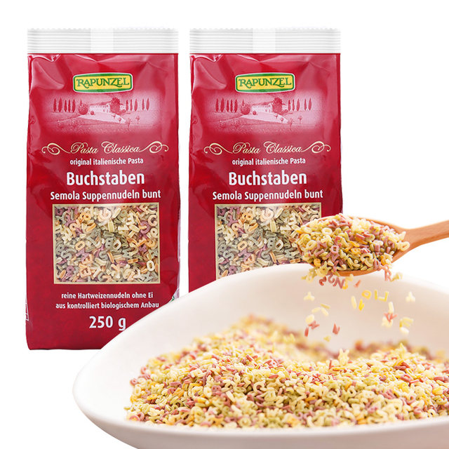 Le cook Rapunzel organic color letters baby pasta children's noodles without added nutrition baby noodles 2 packs Le cook Rapunzel organic color letters baby pasta children's noodles without added nutrition baby noodles 2 packs