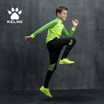 kelme karmei children football training wear long sleeves tight sports jacket pants male elementary school kids autumn winter blouses