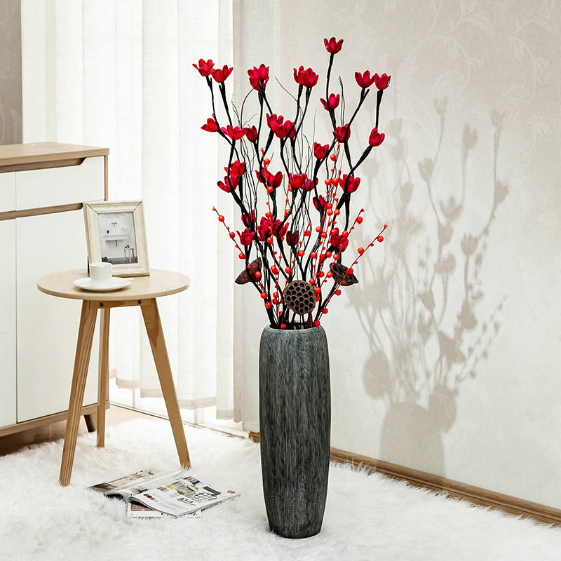 The ground simulation flower vase household adornment sitting room European - style large - sized ceramic flower arranging dried flower vase creative furnishing articles