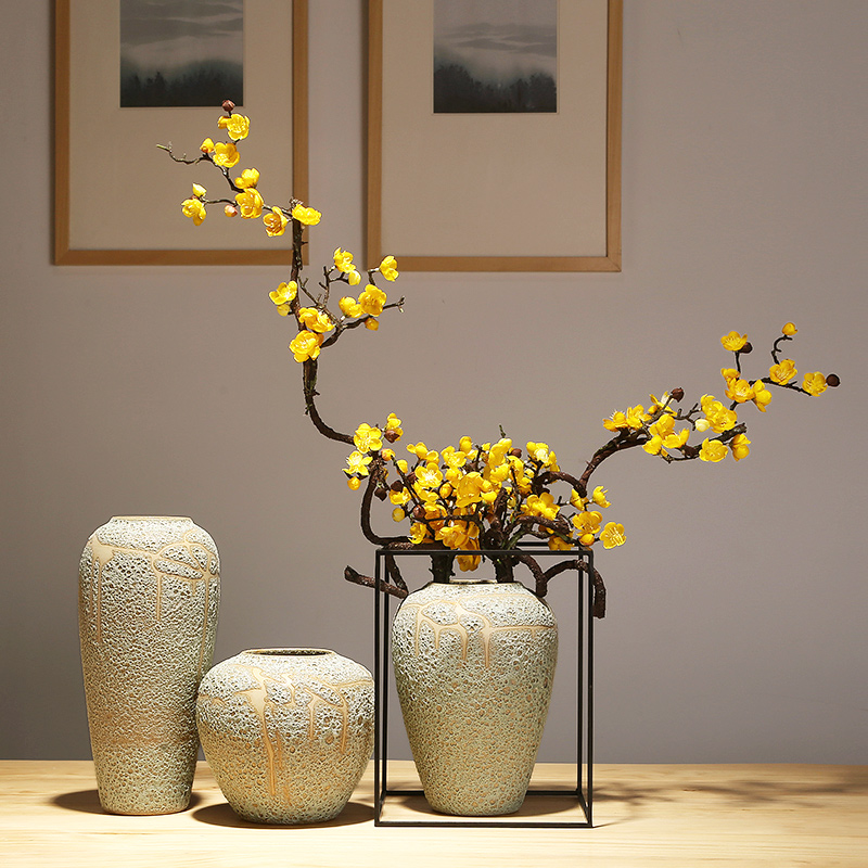 Jingdezhen crafts vase modern creative home porch new Chinese modern pottery and porcelain vase decoration