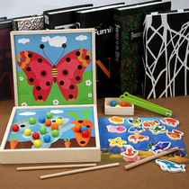 Childrens digital magnetic fishing clip bead set jigsaw puzzle kid Monteshi early education baby toy 2-36 years old